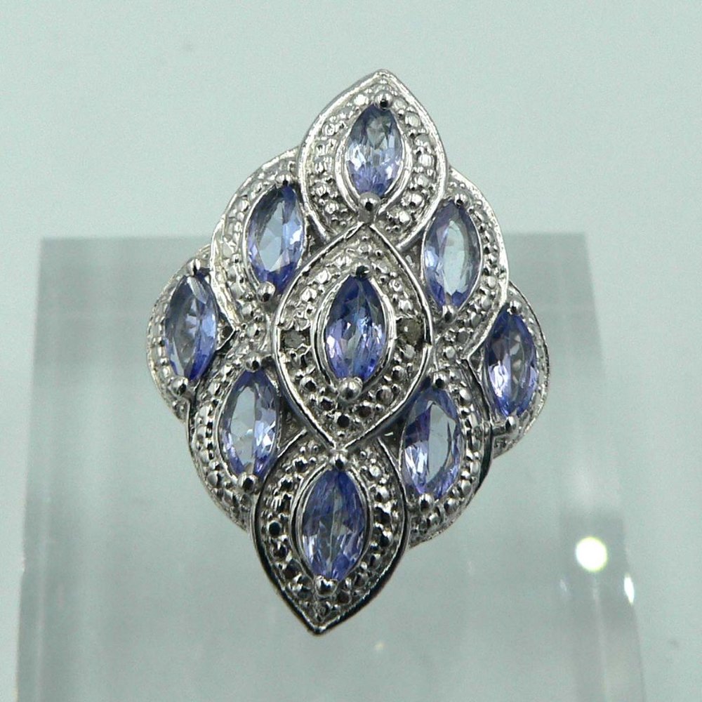 Genuine Tanzanite Diamond Ring Size 7 NWOT